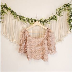 Floral puff sleeve blouse